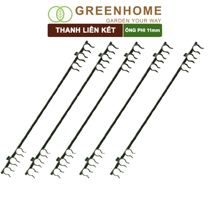 Bộ 5 Thanh liên kết ống phi 11mm, Nhật Bản, Daim, hỗ trợ làm khung, giàn cây leo, dễ lắp ráp |Greenhome