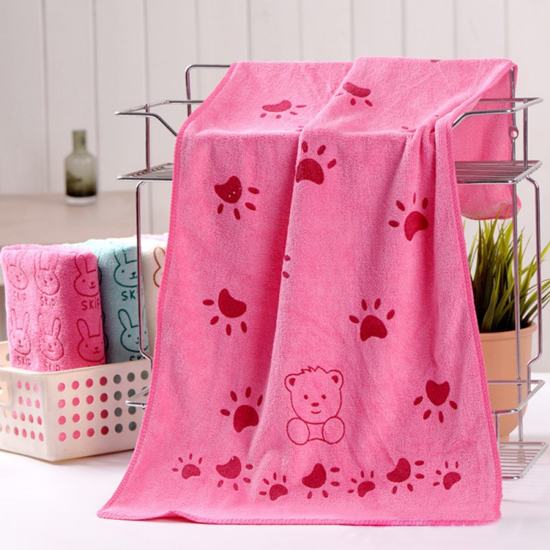 Khăn tắm vải cotton thấm hút nước nhanh chóng in họa tiết dễ thương nhiều kiểu tùy chọn dành cho trẻ em