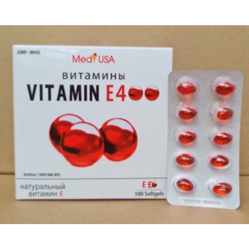 VITAMINE E4 ĐỎ ( HỘP 100 VIÊN )