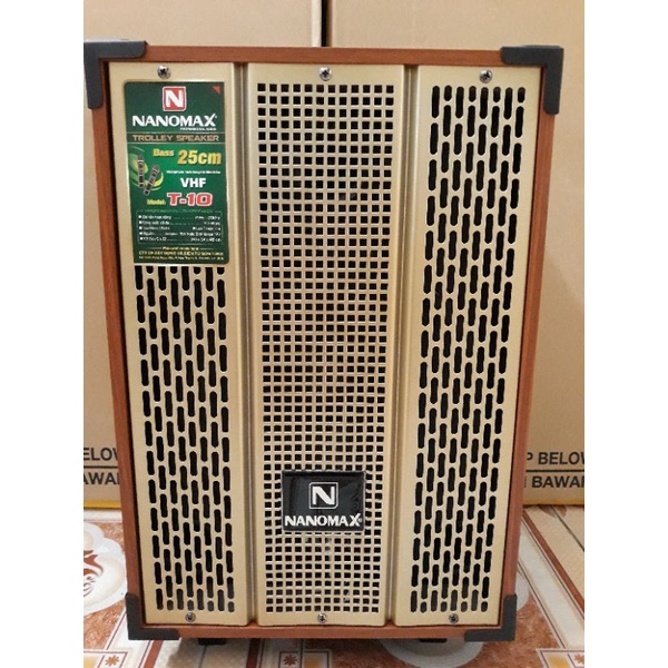 Loa kéo NANOMAX T-10 vỏ gỗ bass 25. Tặng kèm 2 micro