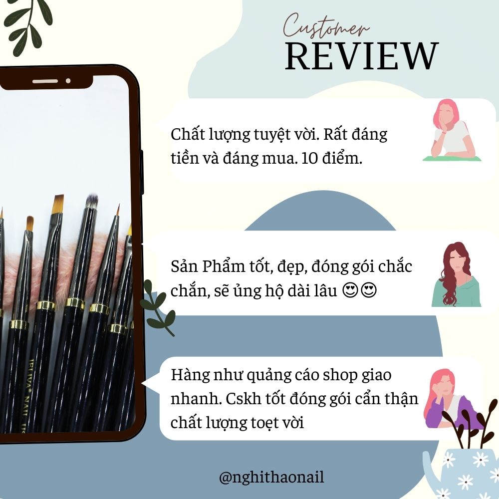 Bộ cọ nail vẽ móng 8 cây Jeliva