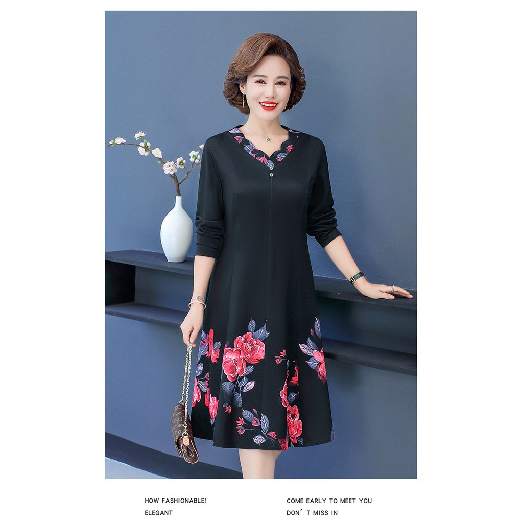 Váy trung niên tay dài