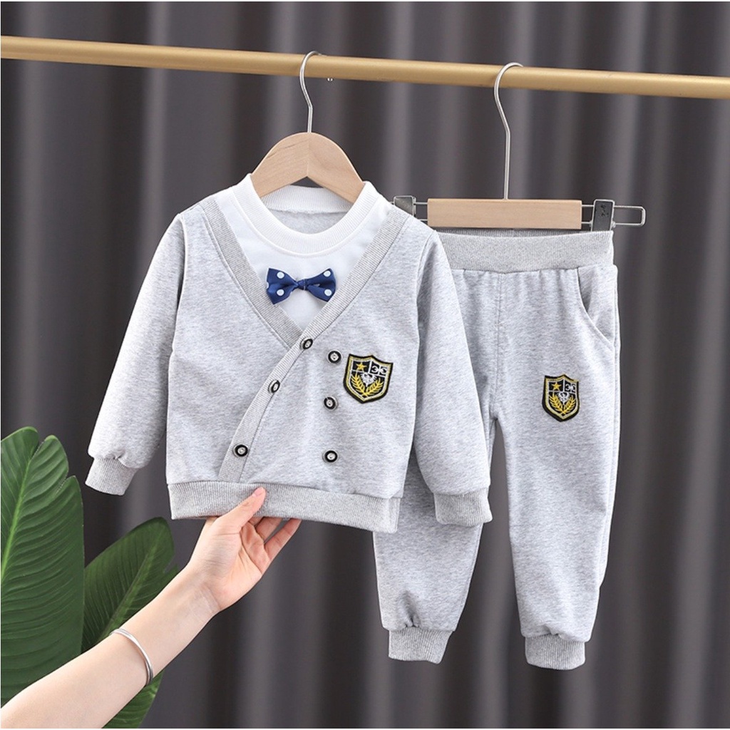 Bộ nỉ Nơ Và Cổ Bẻ cực xinh và ấm cho bé trai và bé gái Từ 7kg Đến 32kg