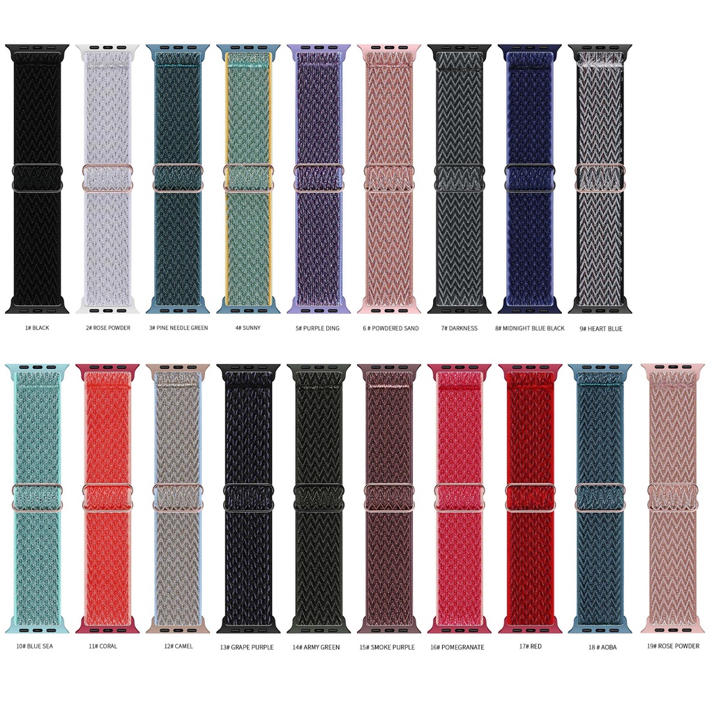 Dây Đeo Đồng Hồ Bằng Nylon Mềm Co Giãn Có Khóa Inox Cho Apple Watch 41 / 40 / 38mm 49 / 45 / 44 / 42mm Ultra / 8 / 7 / SE / 6 / 5 / 4 / 3 / 2 / 1