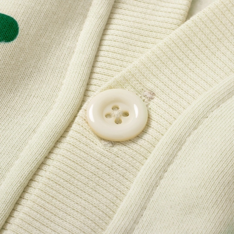 Print Cardigan - Ivory/Green