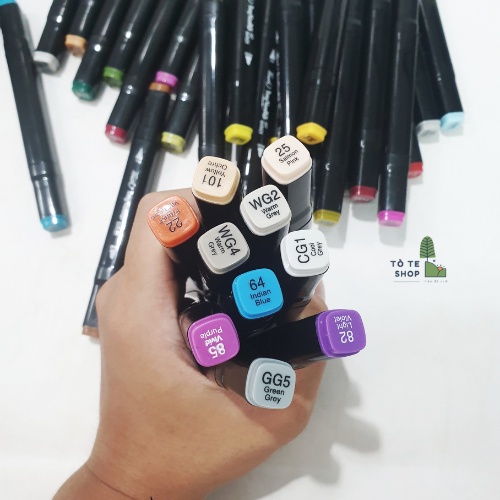 Bộ Bút Dạ 2 Đầu 48 Màu Marker Touch Cool, Set 48 Cây Bút Màu Dạ, Màu Touch thiết kế bắt mắt , mực ra đều và tươi