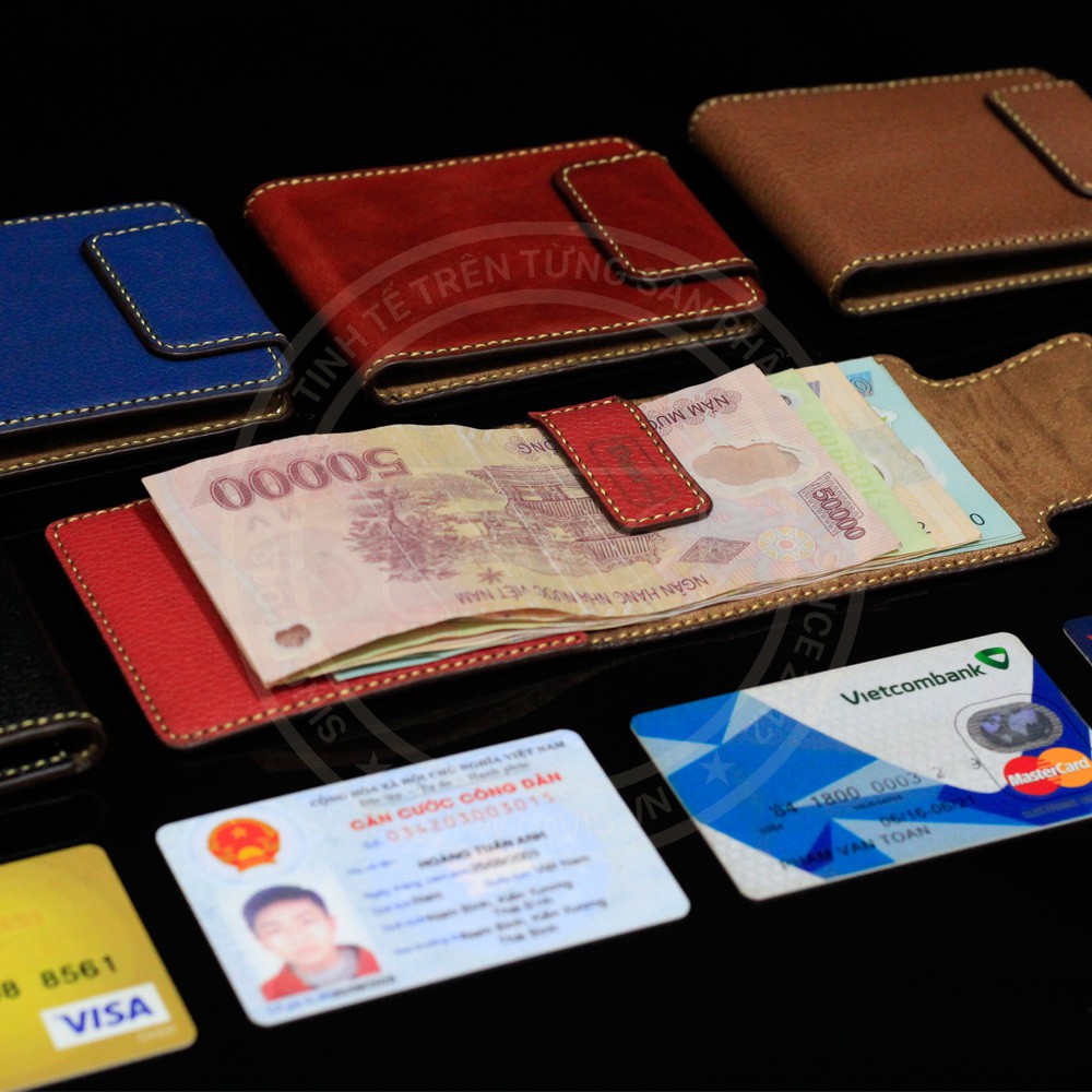 Ví kẹp tiển V9 Davis - Moneyclip làm hoàn toàn từ da bò thật cao cấp, đẳng cấp, sang trọng