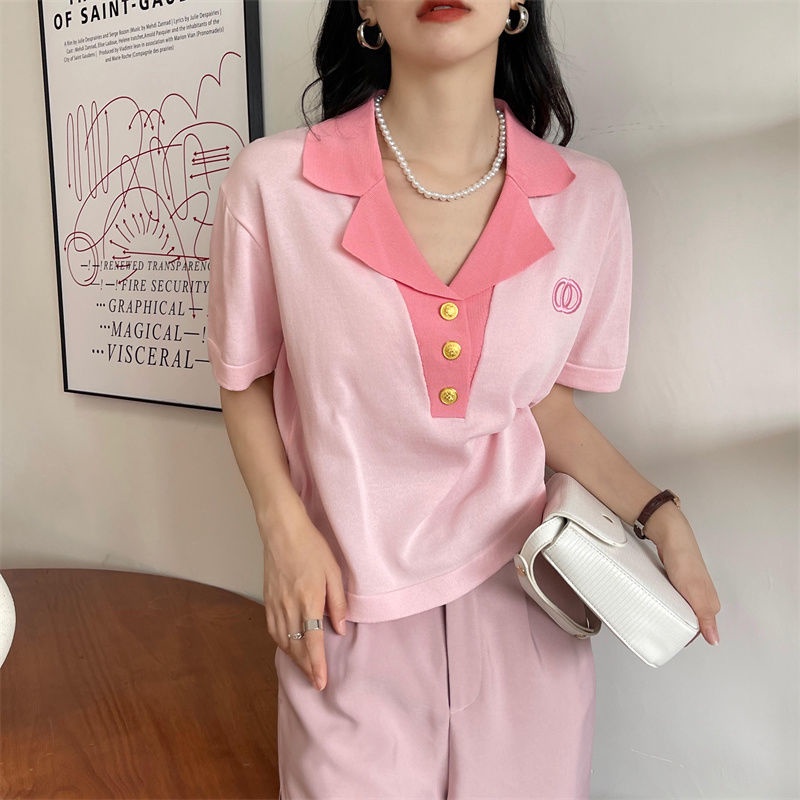 Áo Len Tay Ngắn Phong Cách Hàn Quốc Thời Trang Mùa Hè Mới Cho Nữ