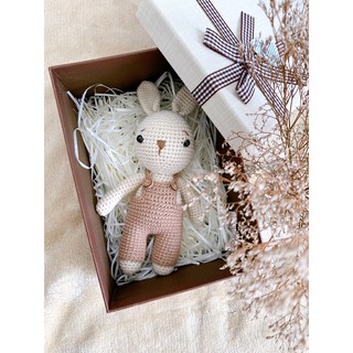 Thỏ bunny kèm jumsuit, thú len Handmade cao cấp