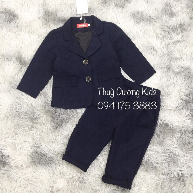 Bộ vest 2 chi tiết Le Monde màu đen cho bé trai 1-6y