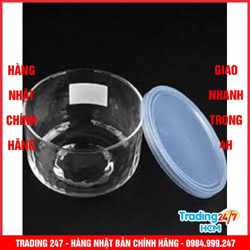 [Hỏa tốc HCM] HỘP THỦY TINH KIM CƯƠNG CÓ NẮP ĐẬY MÀU XANH 420ML NỘI ĐỊA NHẬT BẢN