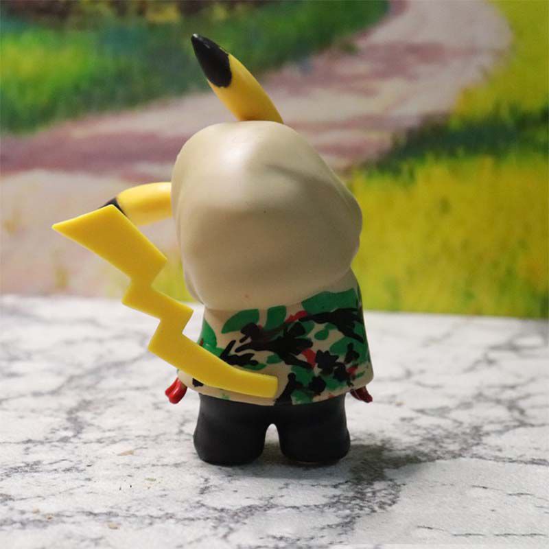 10cm Pokemon Pikachu Go Denim Clothes Action Figure Cosplay Pocket Lovely Ornaments Decoration