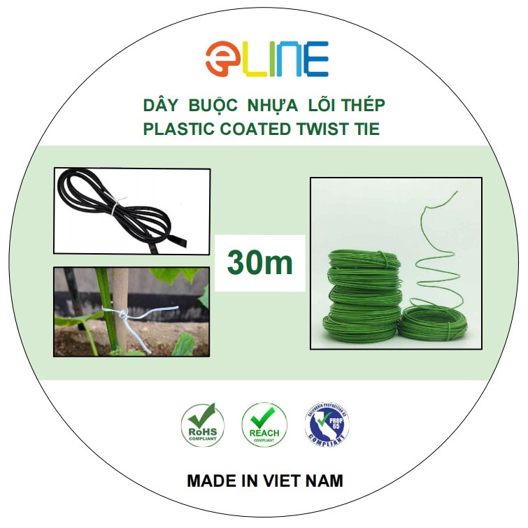 Dây buộc lõi thép vỏ nhựa 30m, dây buộc cây, dây buộc dây điện