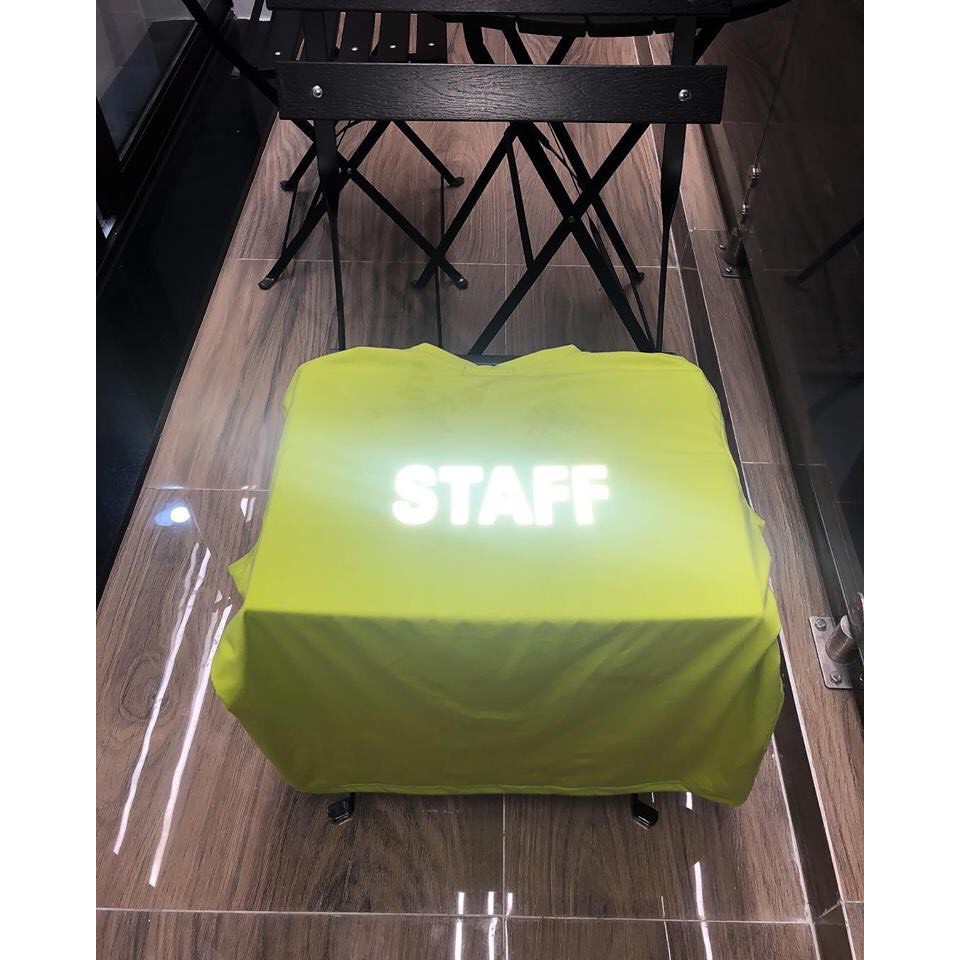 Áo Thun PHẢN QUANG STAFF (Xanh Chuối) - Áo thun tay lỡ form rộng Unisex 38-65kg Nam Nữ  [ẢNH THẬT]