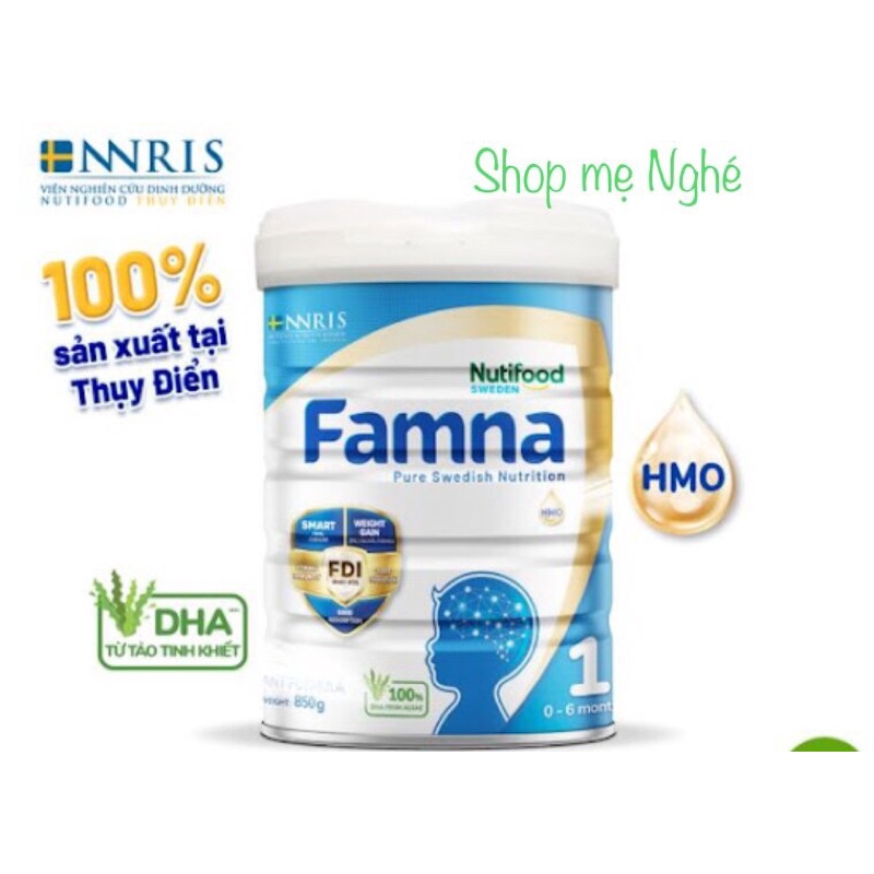 Sữa bột dinh dưỡng trẻ em Famna 1 (0-6 tháng tuổi) 850gr/lon