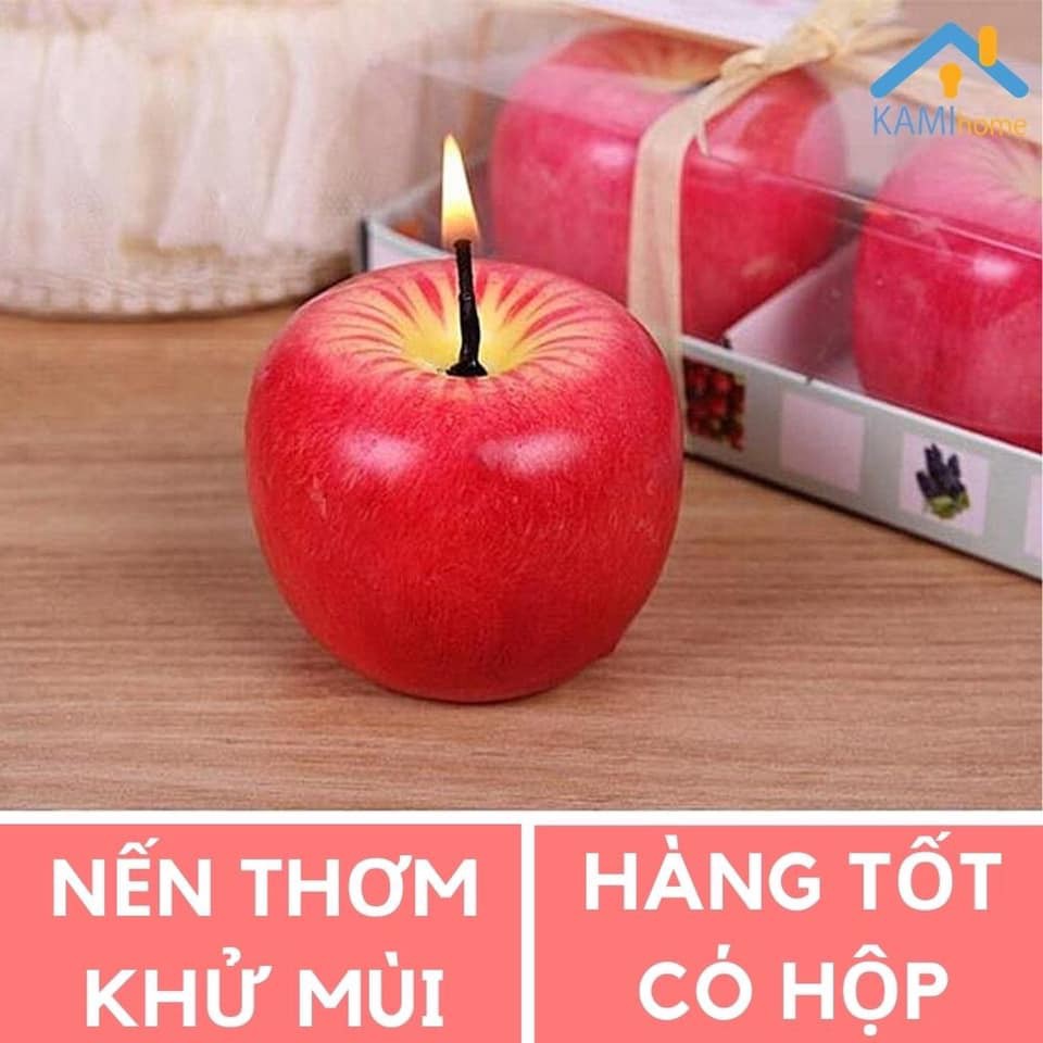 Nến thơm phòng hình quả táo khử mùi hôi và trang trí bàn ăn nhà bếp [FREESHIP]