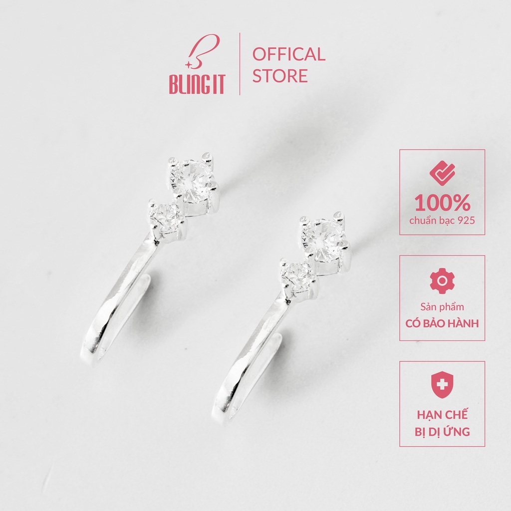 Khuyên tai bạc nữ Bling It phong cách sang trọng nữ tính BIBT463
