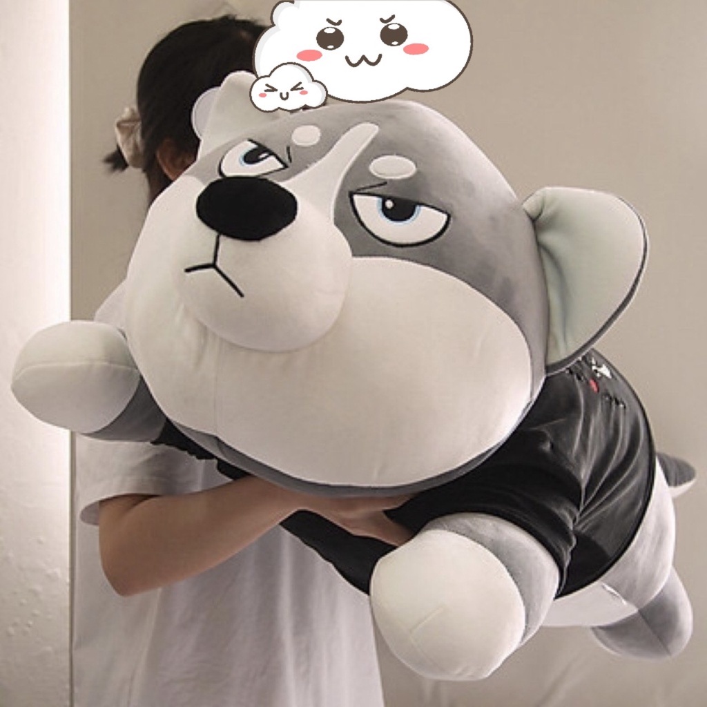 Gấu bông Chó Husky Siêu To Khổng Lồ - gối ôm cho bé chó -mèo Husky size  từ 70cm-1m7