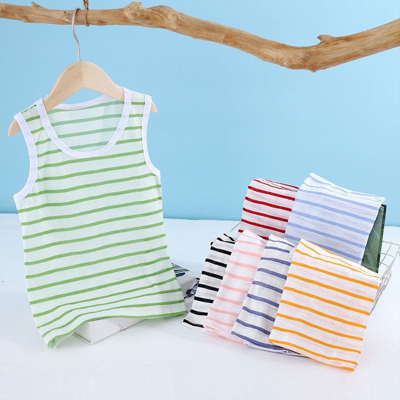 Set 5 áo ba lỗ kẻ cho bé