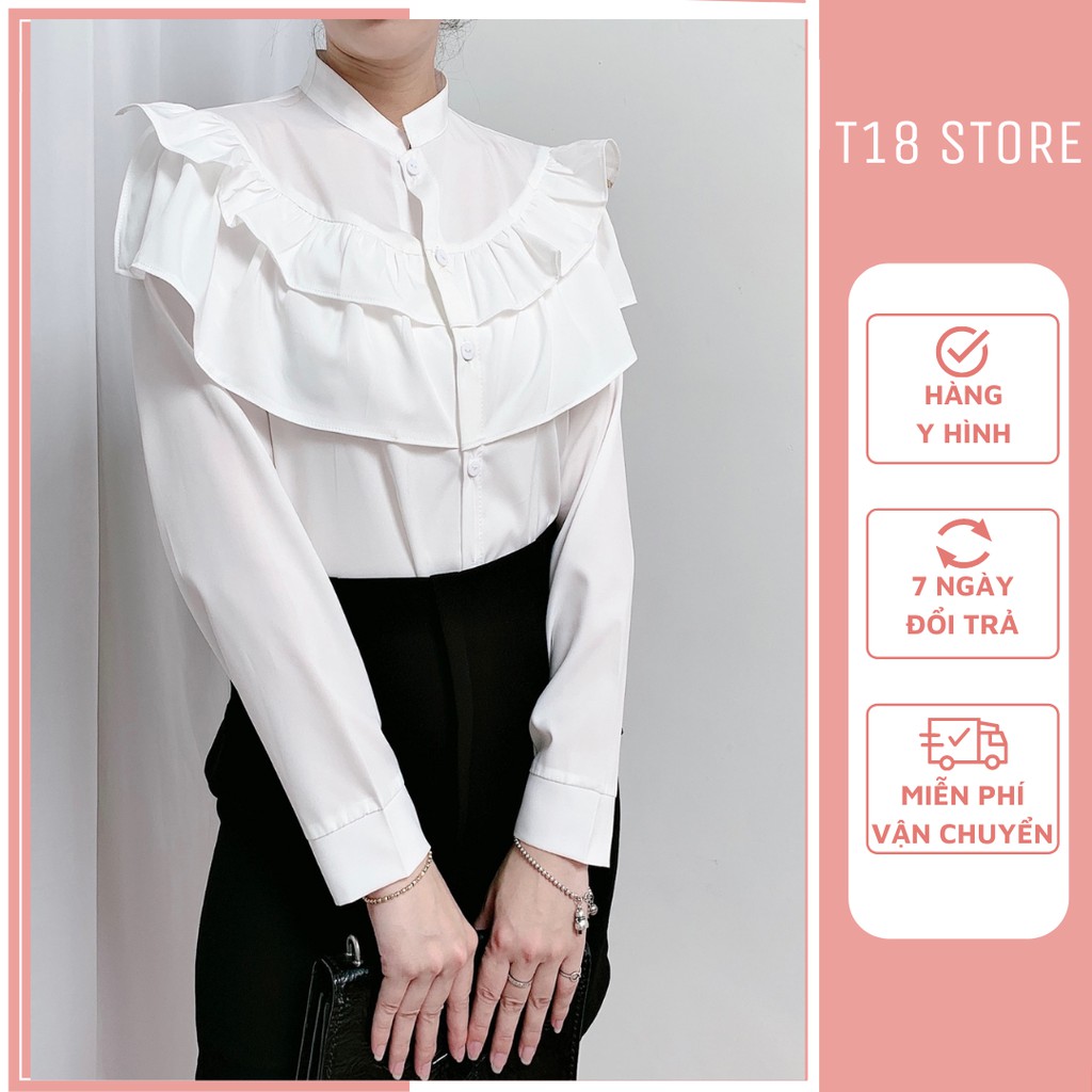 Áo sơ mi nữ đẹp form rộng kiểu công sở đi học dài tay T18 STORE SM11