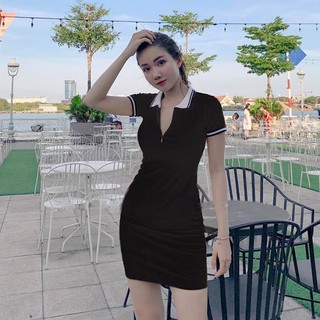 Đầm body cổ trụ khóa kéo thời trang cao cấp XIXO thun 4 chiều loại 1 DAM0001