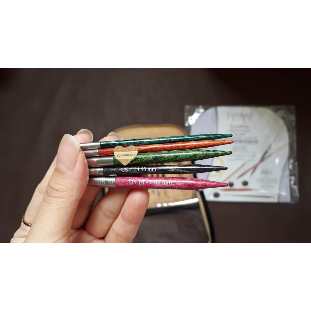 Interchangeable Circular Knitting Needle | Kim đan vòng gỗ Knitter's Pride bộ ngắn 40cm | Len sợi Vũng Tàu Bonitamade