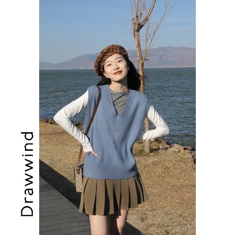 Áo gile len, áo len nữ basic kiểu hàn ulzzang màu sắc vintage dễ thương GALY VN