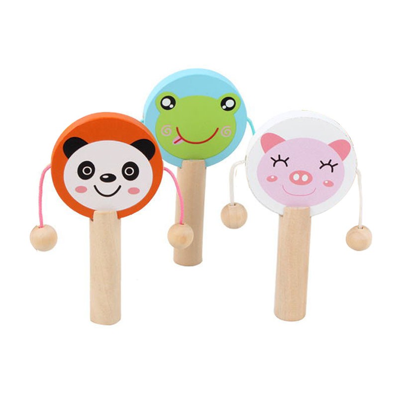 Đồ chơi dạng gỗ trống lúc lắc cao cấp quà tặng cho bé trẻ em
