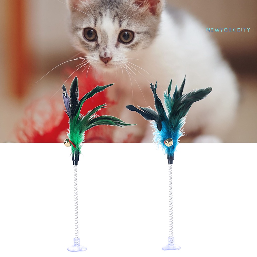 Lò Xo Gắn Lông Vũ Đồ Chơi Cho Mèo Cưng
