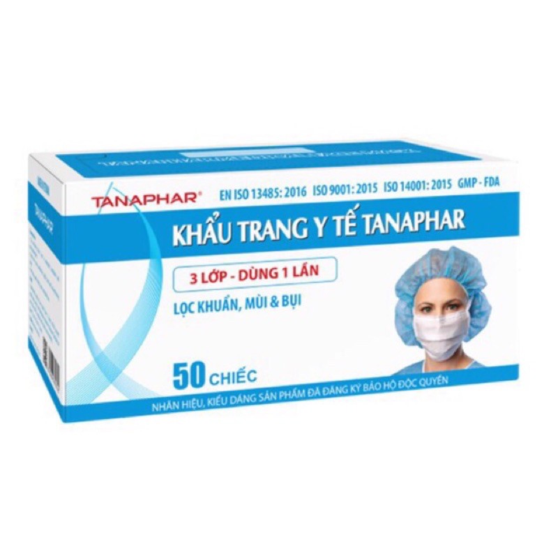 Khẩu trang y tế TANAPHAR hộp 50 cái