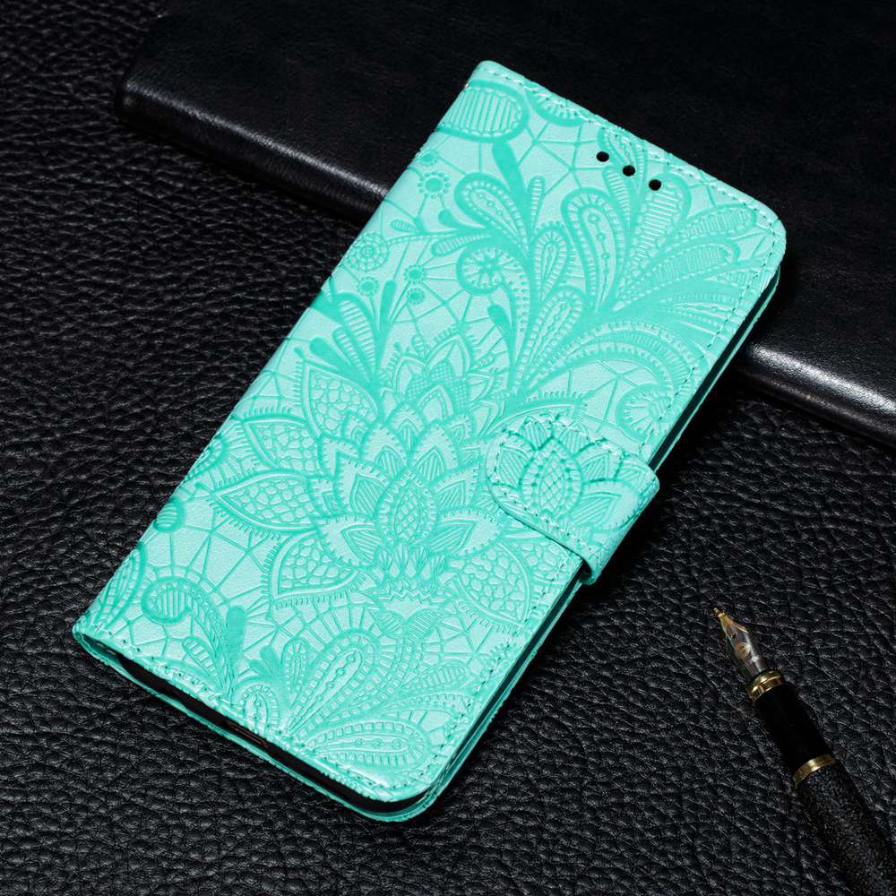 Fashion Flower Embossed Casing Xiaomi Poco M2 Pro Wallet Case Lanyard PU Leather Soft TPU Flip Cover Card Holder