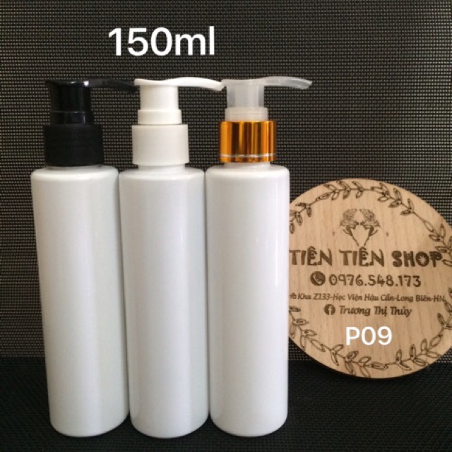 Chai nhựa trắng đục 150ml vòi ấn