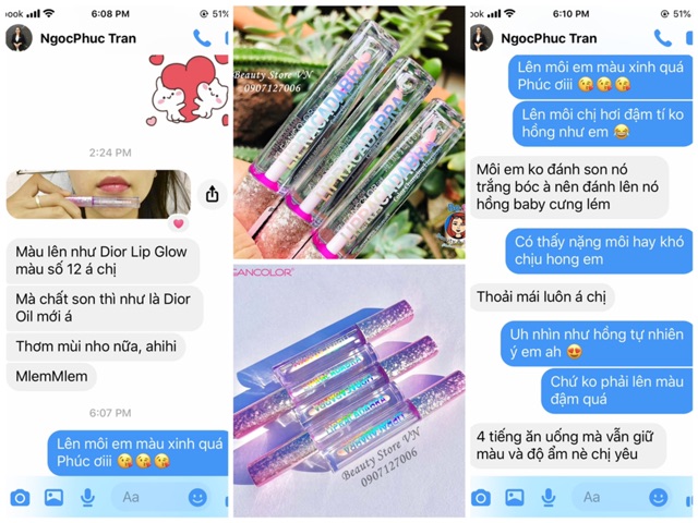 [FREESHIP] Son Bóng Đổi Màu Dupe Tarte Dưỡng Ẩm Nhẹ Môi Lipracadabra Kleancolor