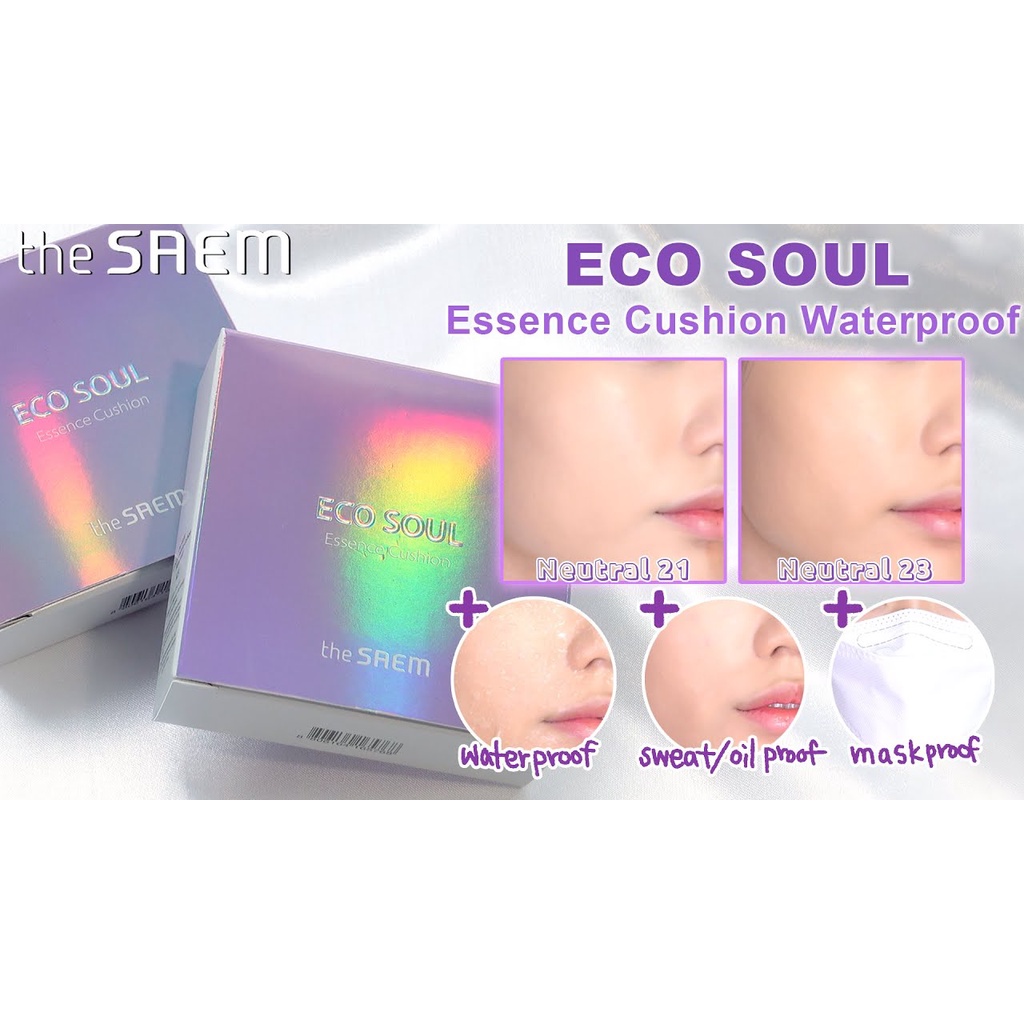 Phấn nước THE SAEM ECO SOUL ESSENCE CUSHION WATERPROOF SPF 50+ PA+++ | BigBuy360 - bigbuy360.vn