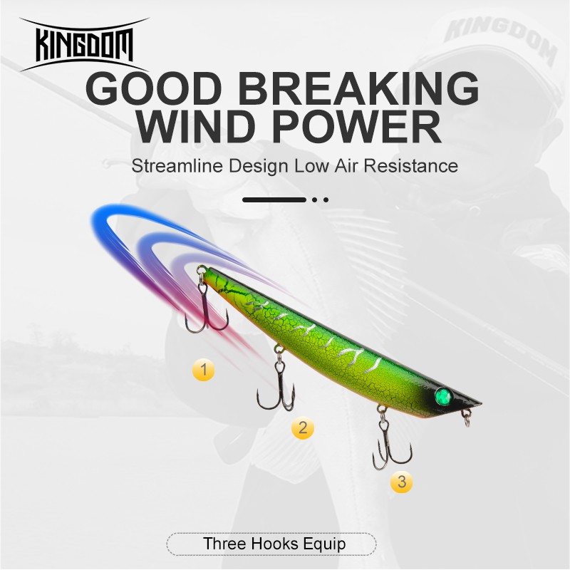 Mồi Câu Cá Giả Kingdom Walkerdog Dạng Cứng Có 10 Màu Giới Hạn Tùy Chọn Co Rút Khi Bơi 95mm/10g 120mm/17g