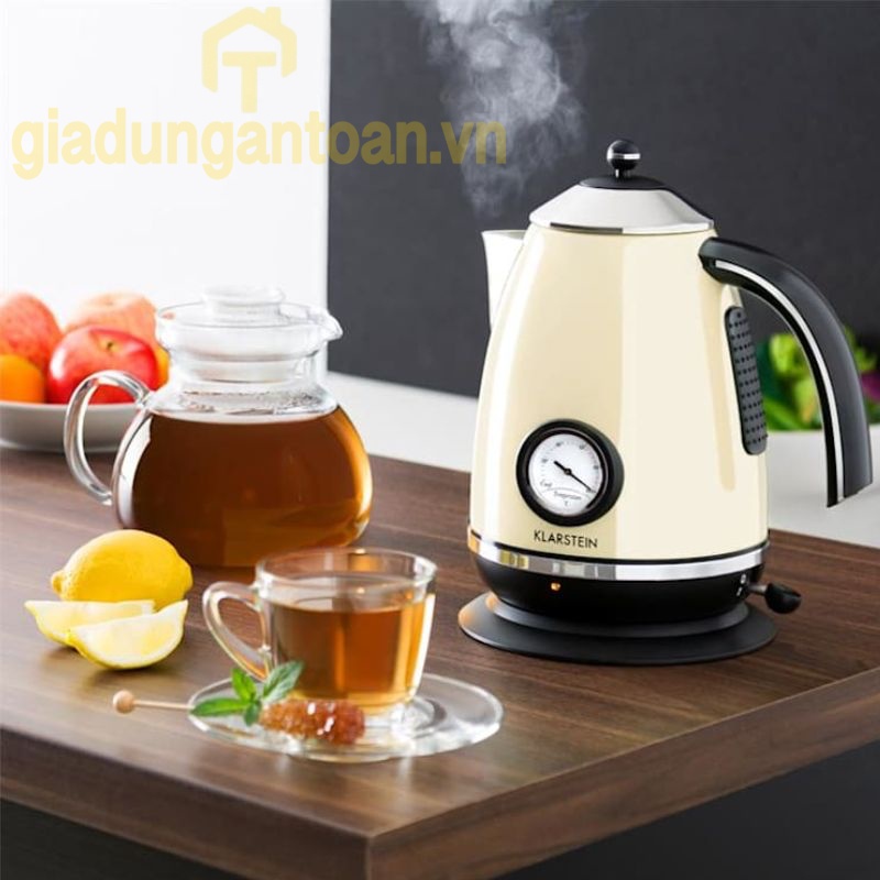 Ấm đun nước siêu tốc Klarstein Aquavita 1,7L siêu bền đẹp, nhập Đức