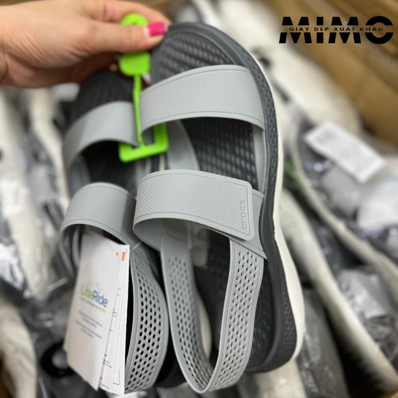 Sandal Literide quai ngang 360 Clog ghi đậm êm nhẹ, full box cho nữ