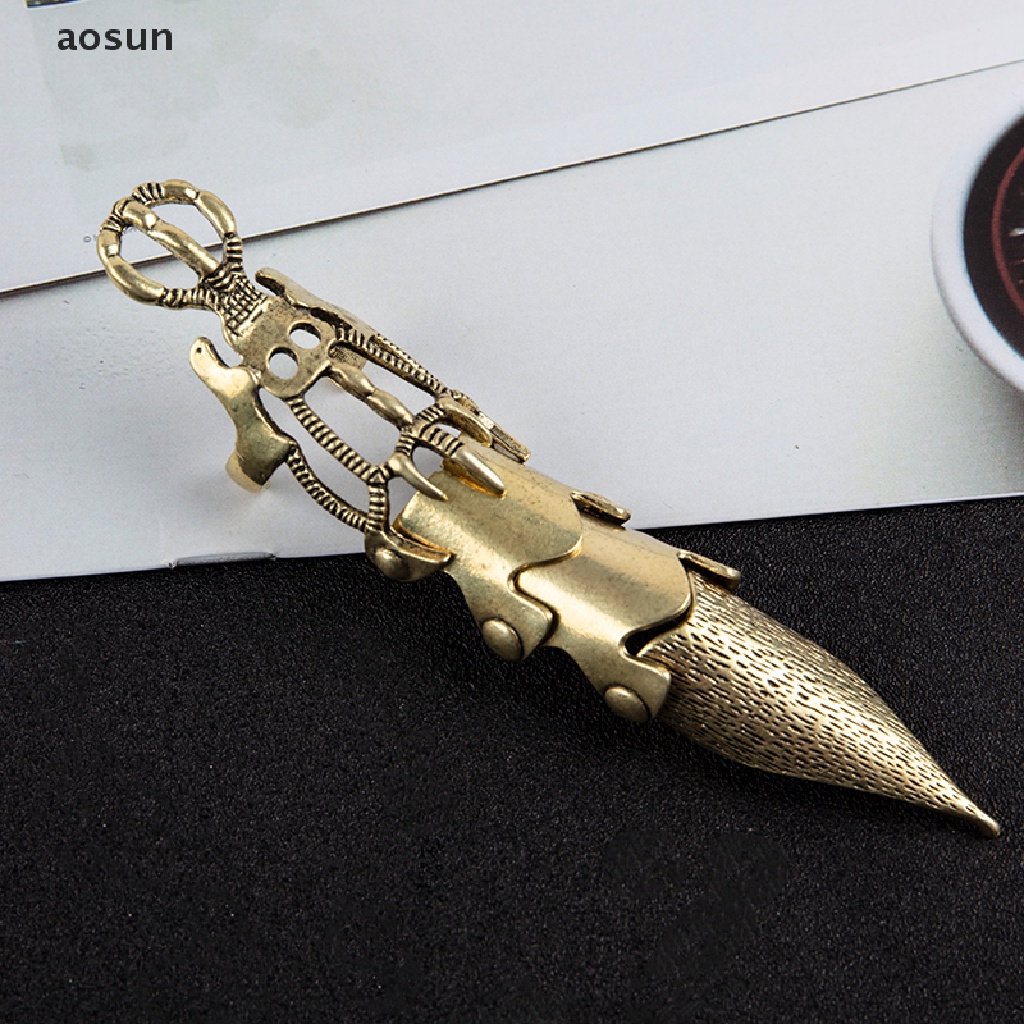 Aosun Nhẫn Đeo Khớp Ngón Tay Hình Móng Vuốt Dài Bằng Kim Loại Hóa Trang Punk Cho Nam