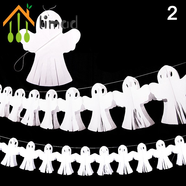 limad Halloween Paper Bunting Banner Pumpkin Bat Spider Ghost Home Party DIY Decoration