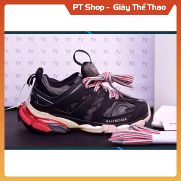 [FreeShip+ Hàng Cao Cấp] Giày thể thao Balen track 3.0 đen đế đỏ, Giày nam nữ Full phụ kiện Sneaker