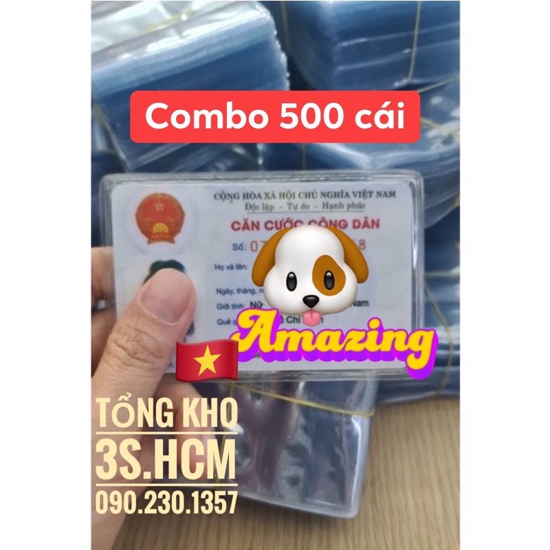 [ Hàng loại 1 CÓ NẮP] COMBO 500 túi (giá 1.8K / cái) đựng CĂN CƯỚC CÔNG DÂN ,Thẻ ATM ,Bằng LÁI XE  nhựa dẻo