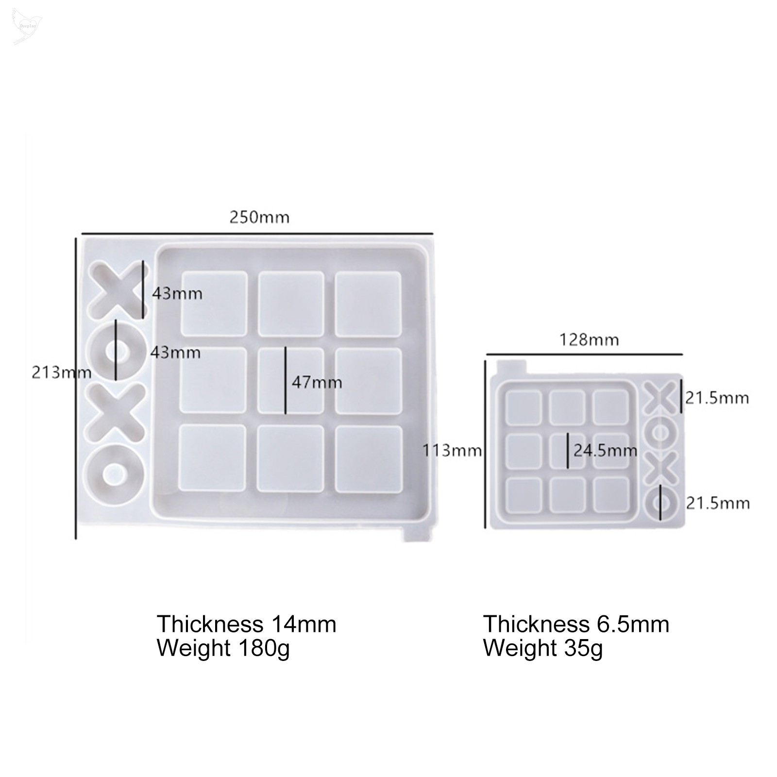[d] DIY Mold X O Shape Board Game Silicone Resin Mold Kit Modern Farmhouse Porch Decor Coffee Game Table Decor