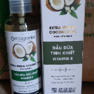 Dầu Dừa Tinh Khiết Vitamin E Milaganics Chai 100ml( Hsd 28/6/2026)