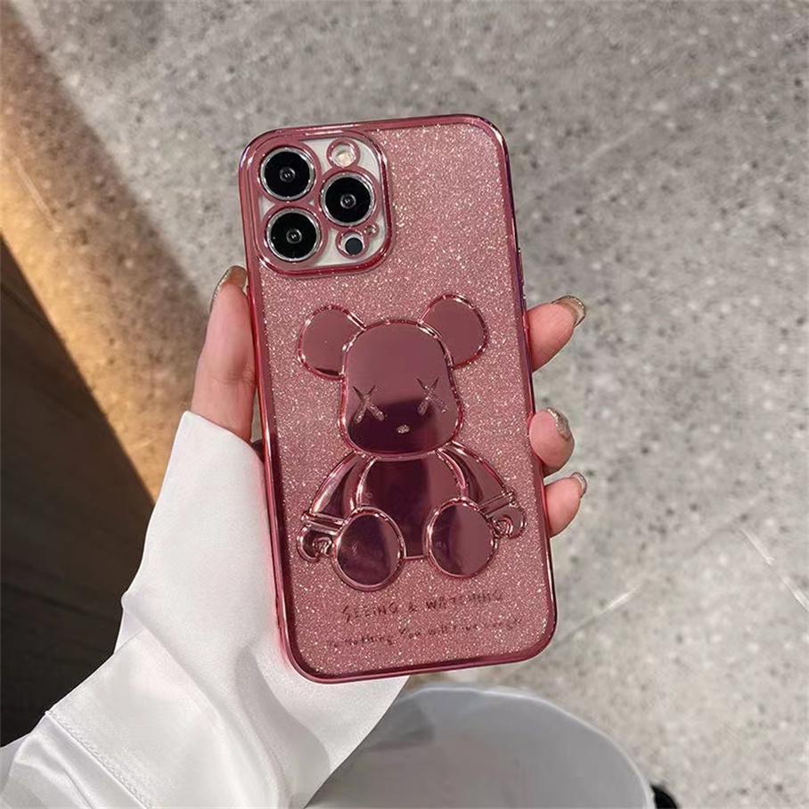 Ốp Điện Thoại Mềm Hình Gấu Cho iPhone 14 13 12 11 Pro Max X XR Xs Max 8 7 6 6s Plus SE 2020