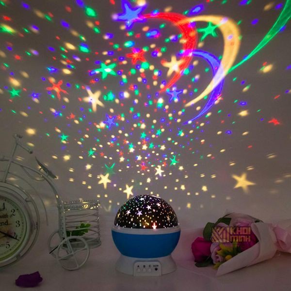 Đèn Nháy LED, Chiếu Sao 3D Trang Trí Phòng Ngủ, Đèn Ngàn Sao Tự Động Xoay 12 Màu Dành Cho Sự Kiện, Dịp Lễ,Tiệc - dennhay