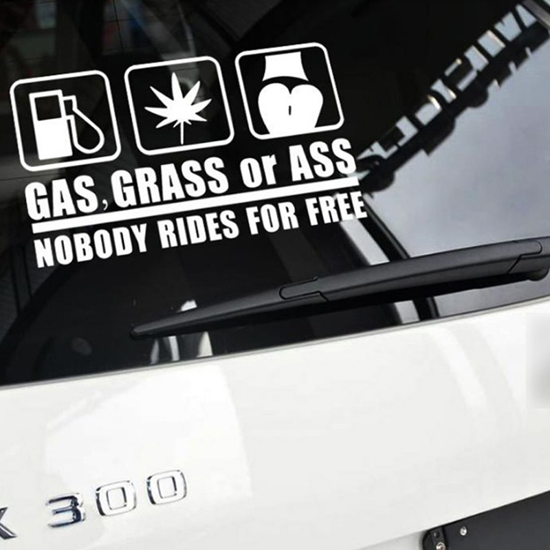 Miếng Dán Trang Trí Cửa Sổ Xe Hơi Hình Ass Grass Or Nobody Rides Free Vui Nhộn