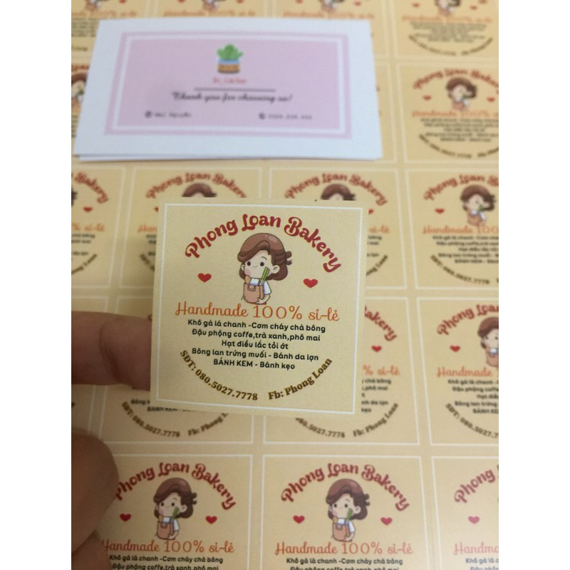 Combo 500 tem thường 4cm theo yêu cầu