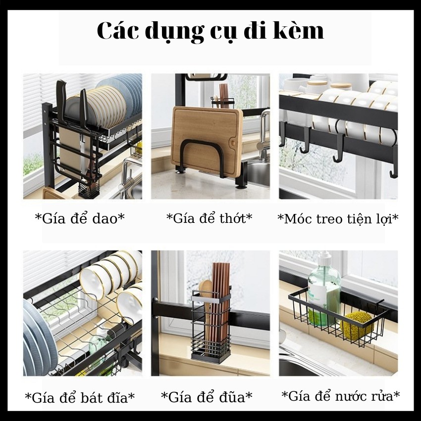 (Mua 1 tặng 1) kệ để chén đĩa đa năng tiết kiệm không gian bếp, tặng kèm khăn giấy đa năng