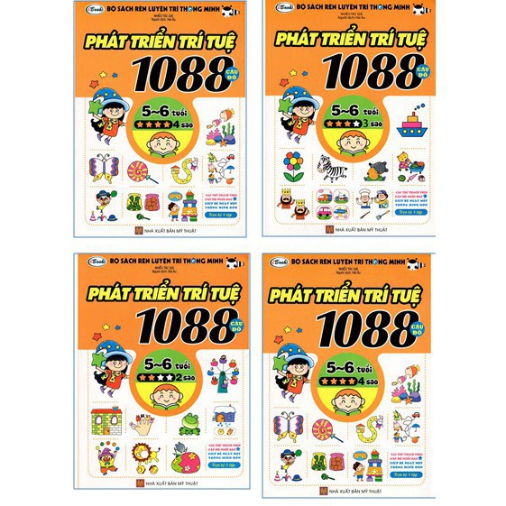 Sách - 1088 Câu Đố Phát Triển Trí Tuệ 5-6 Tuổi (Bộ 4 Tập) | BigBuy360 - bigbuy360.vn