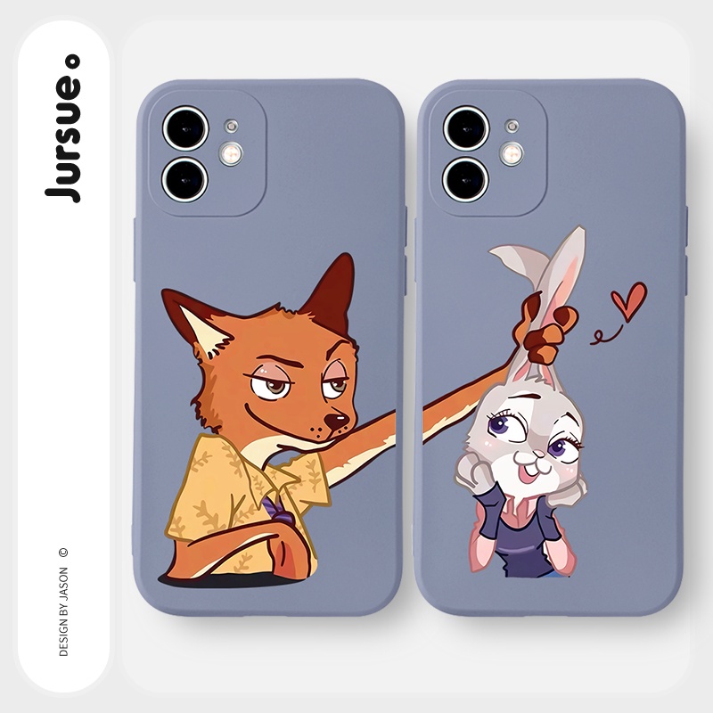 Ốp lưng JURSUE hoạt hình cặp đôi dễ thương đẹp cho iPhone 13 12 11 Pro Max SE 2020 X XR XS 8 7 ip 6S 6 Plus Y2000